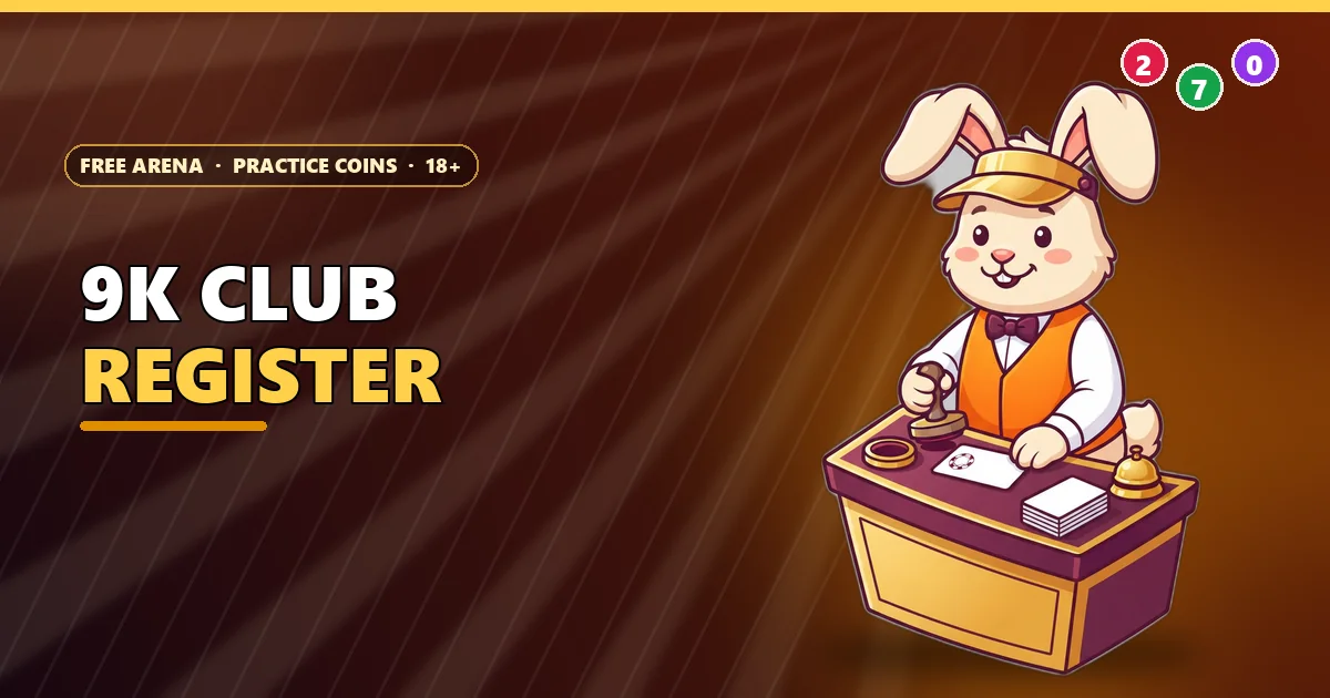 Rabbit clerk stamping a membership card for the 9K Club register page